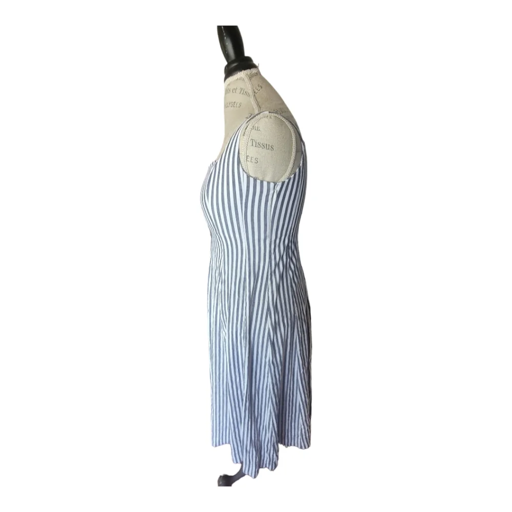Anthropologie Maeve navy/white Striped Midi dress Size 2 - Picture 2 of 4